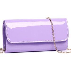 Vegan Leather Envelope Clutch Violet